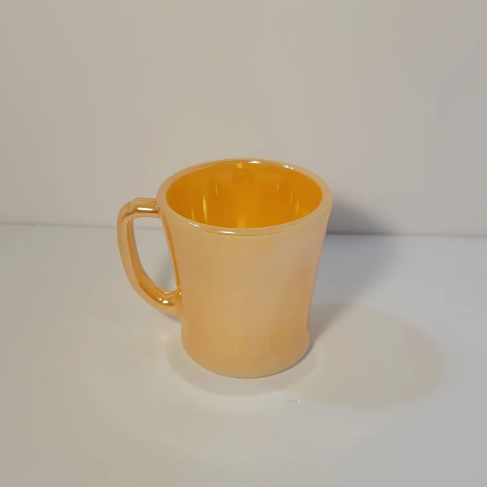 Anchor Hocking Fireking D‎ Handle Peach Luster Iridescent Replacement Coffee Mug